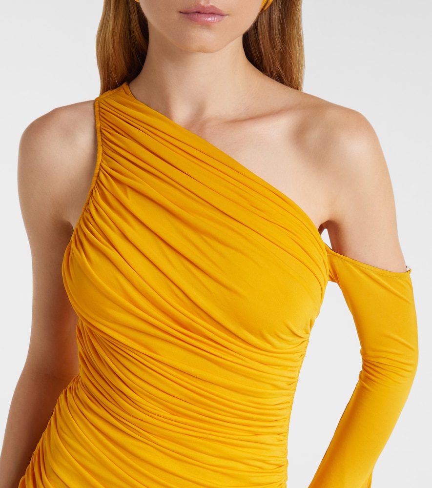  Mugler Mugler Draped One-shoulder Jersey Maxi Dress 