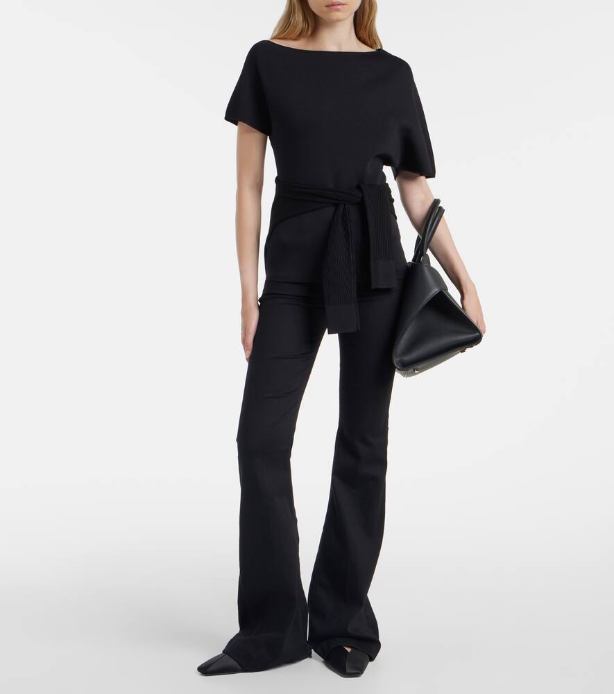 Ag Black Jeans With Belt Loops And Flared Leg In Denim Woman In Black