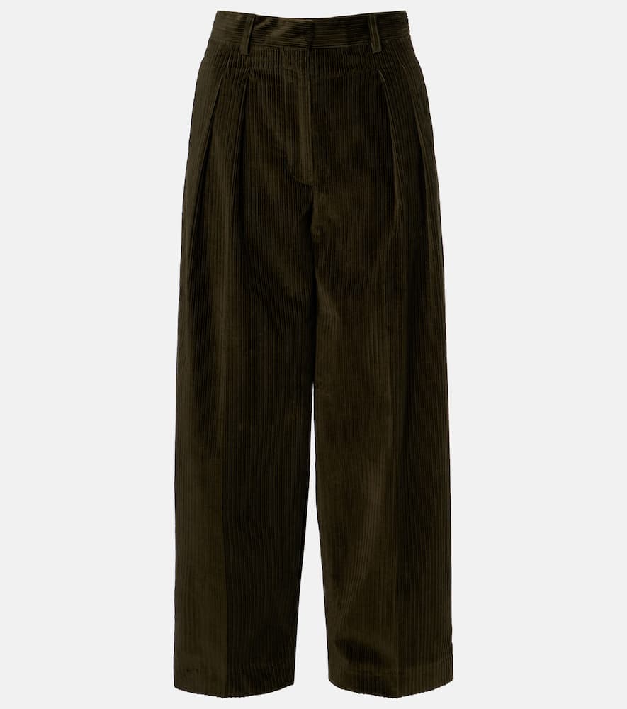 Altuzarra Dash Cotton Corduroy Barrel-leg Pants In Brown
