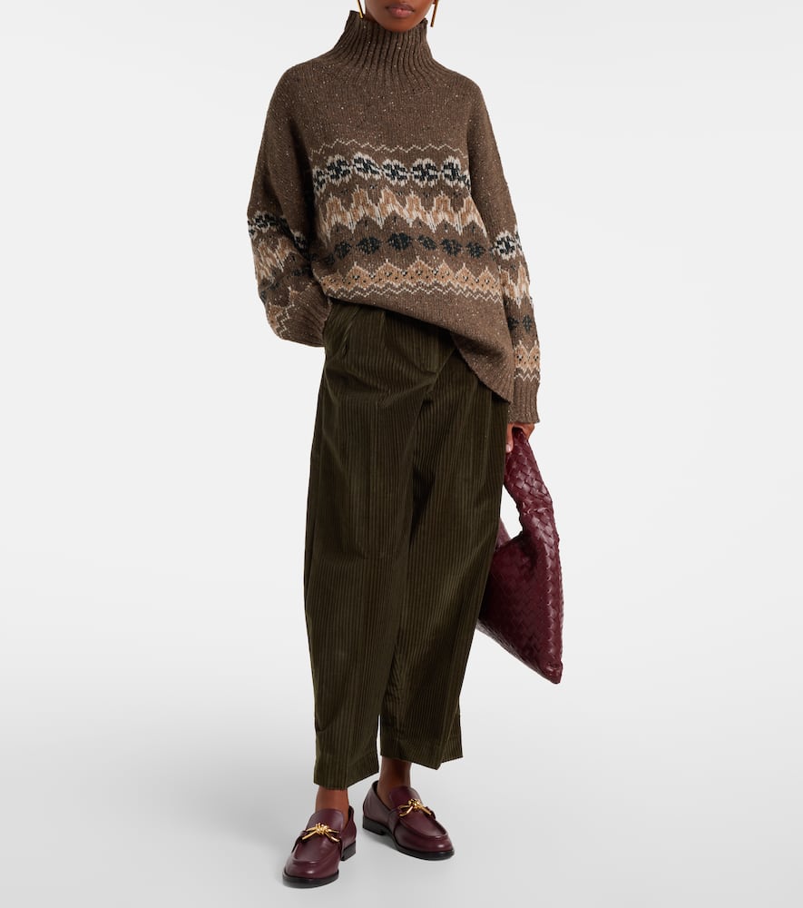 Altuzarra Dash Cotton Corduroy Barrel-leg Pants In Brown