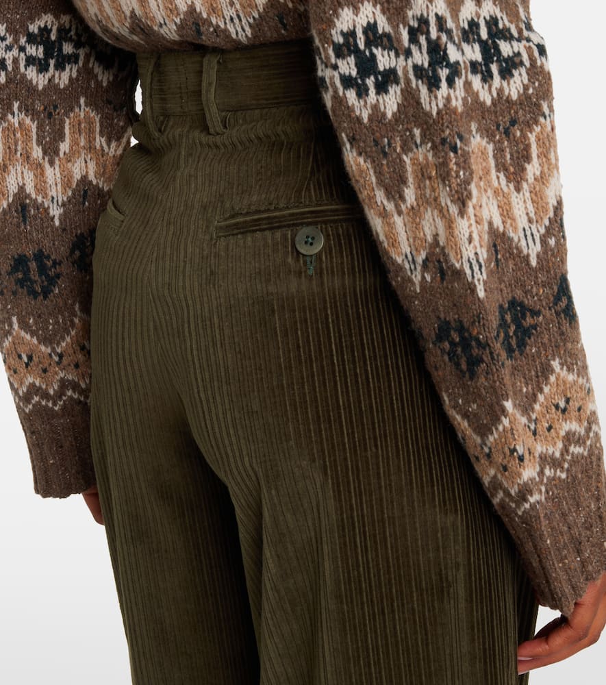 Altuzarra Dash Cotton Corduroy Barrel-leg Pants In Brown