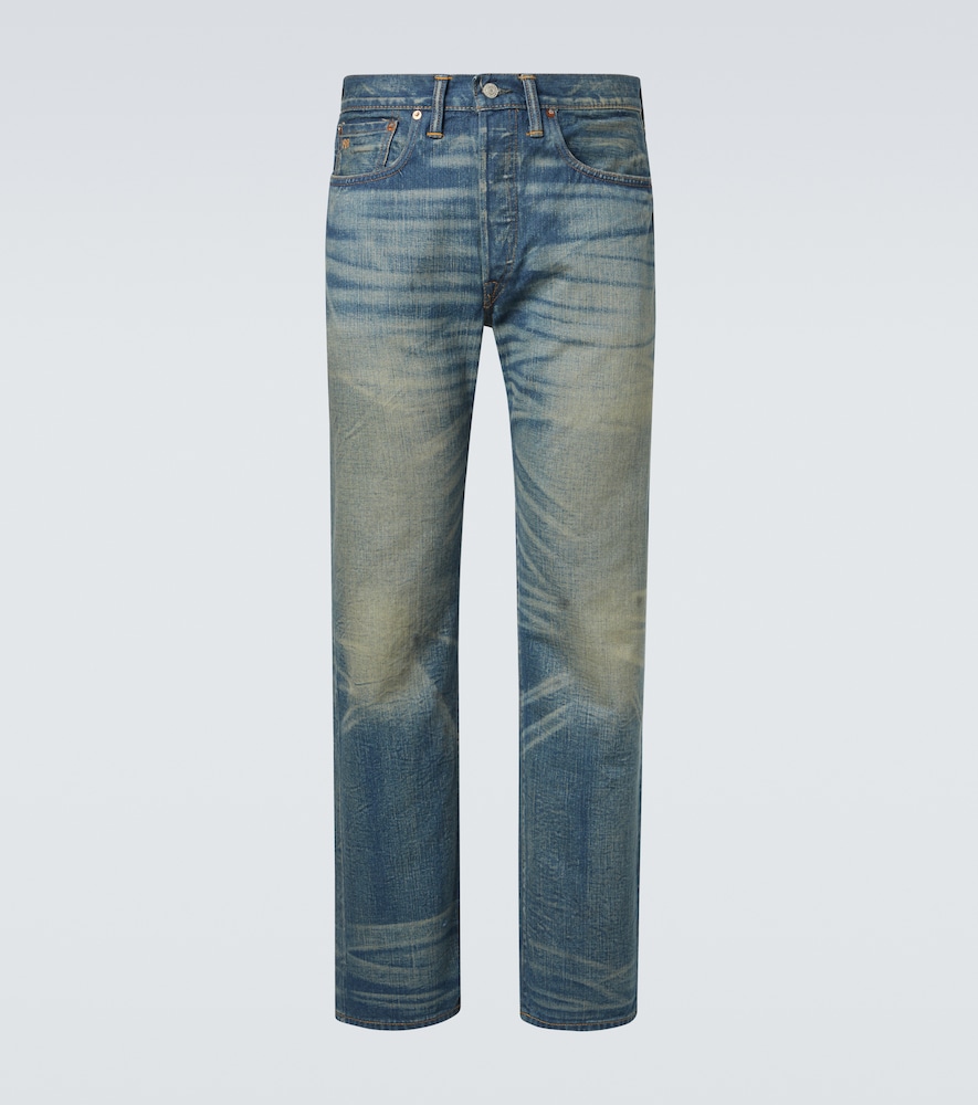 Mid-Rise Straight Jeans