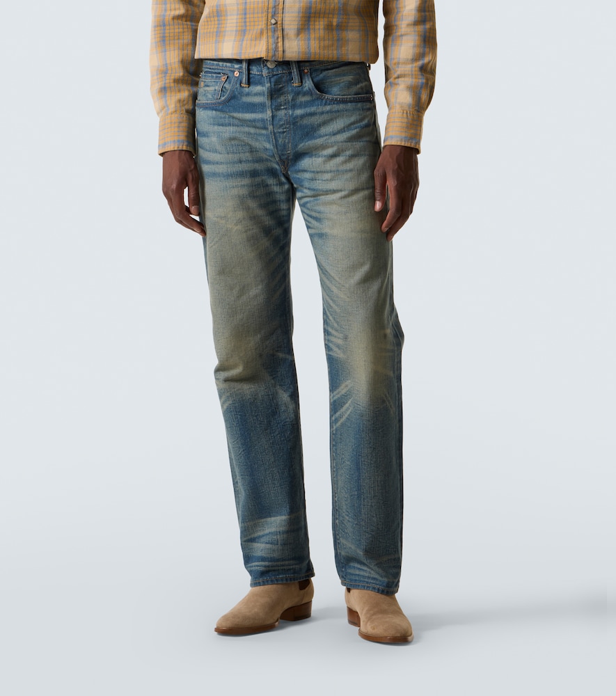 Mid-Rise Straight Jeans