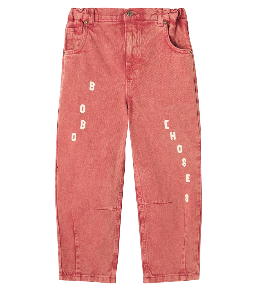Bobo Choses Kids' Logo Straight Jeans In Red