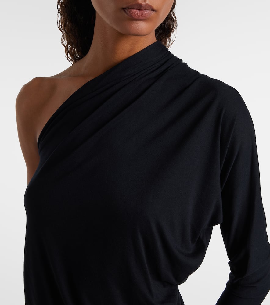 Rick Owens Diana One-shoulder Jersey Top In Black