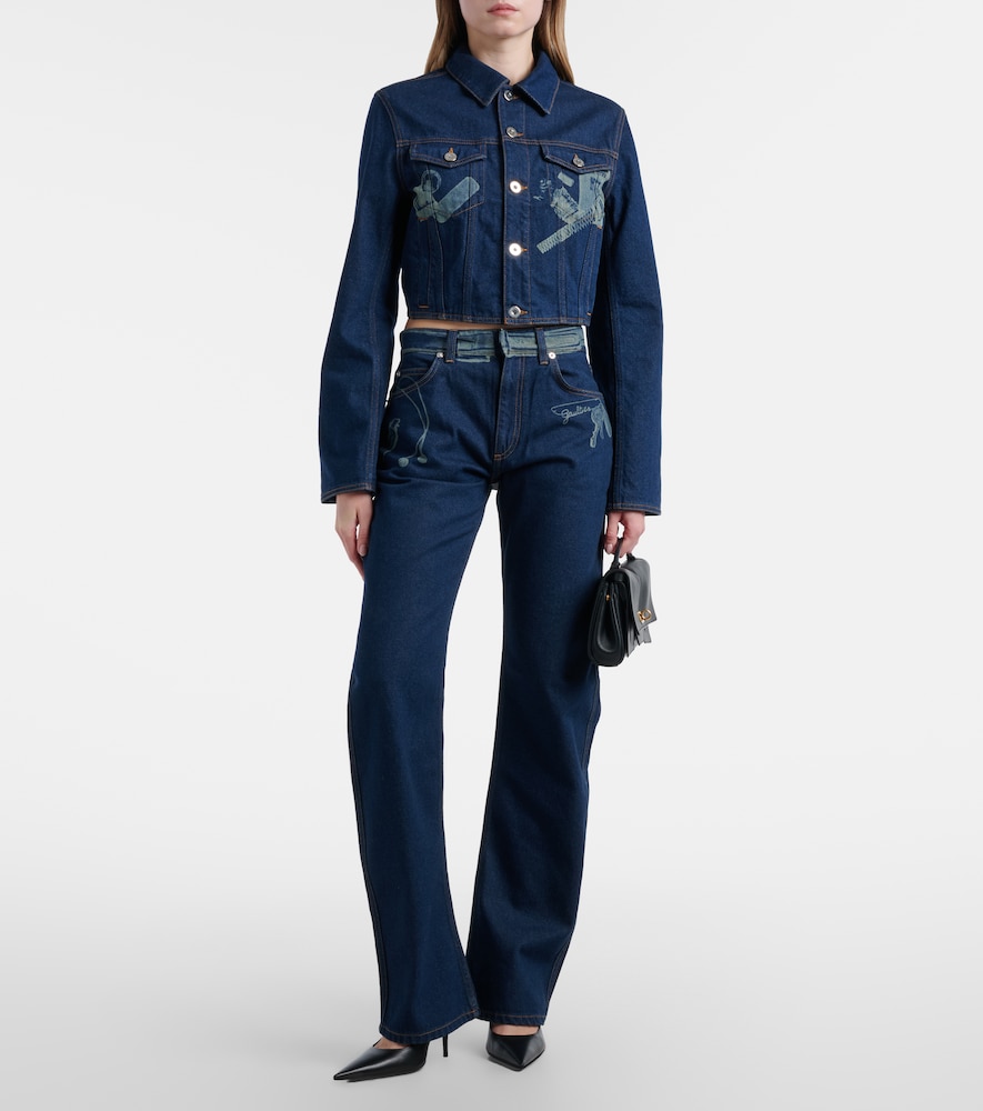 Jean Paul Gaultier Printed mid-rise straight jeans
