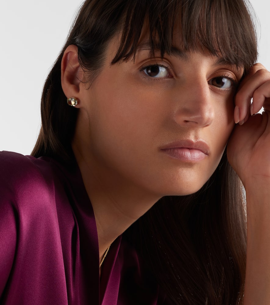 Shay Jewelry 18kt Gold Earrings With Amethyst And Diamonds In White