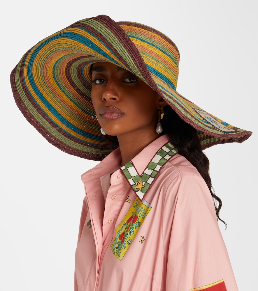 Alémais Dusk striped raffia sun hat