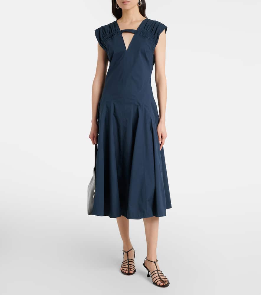 Proenza Schouler Manoela Cotton-blend Midi Dress In Green