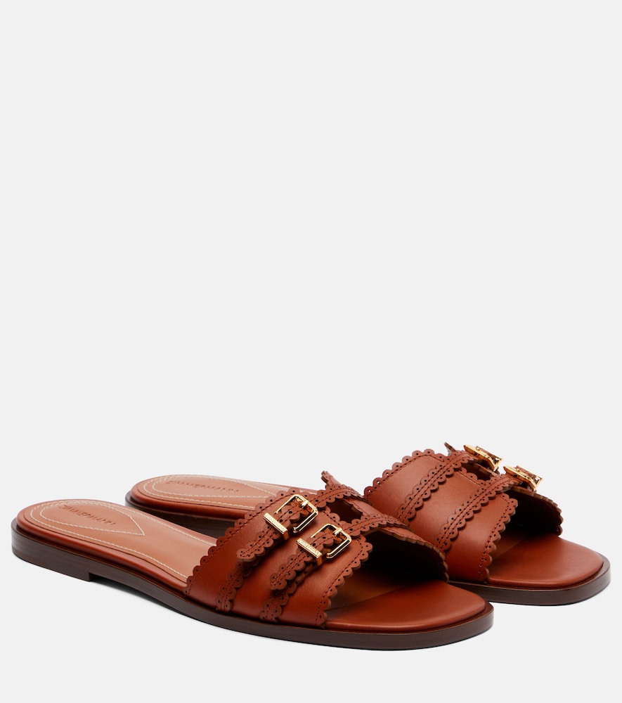 Zimmermann Goldie leather slides