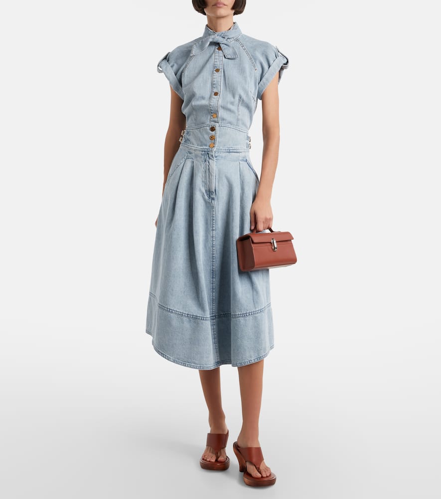 Zimmermann Stylish Top Featuring Tie Collar And Folded Cuffs In Blue