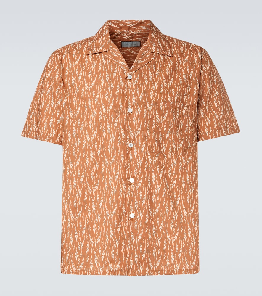 Canali Printed cotton-blend bowling shirt　Canali プリント コットンブレンド ボーリング シャツ Canali