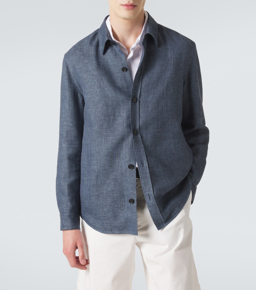  Zegna Zegna Hemdjacke Aus Kaschmir, Leinen Und Seide 