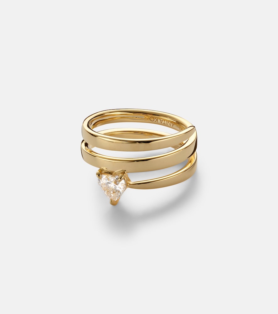 Anita Ko Coil 18kt gold ring with diamonds