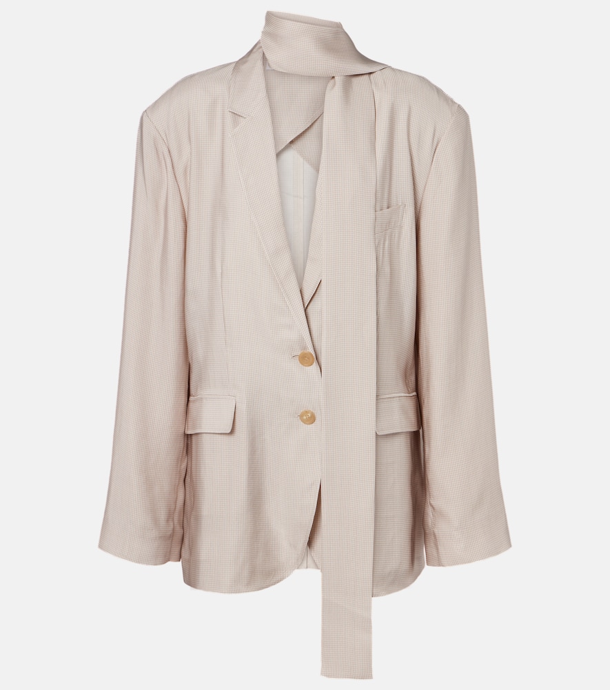 Acne Studios Checked scarf-detail blazer