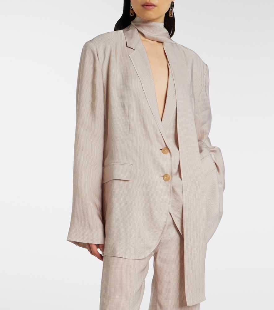  Acne Studios Acne Studios Checked Scarf-detail Blazer 