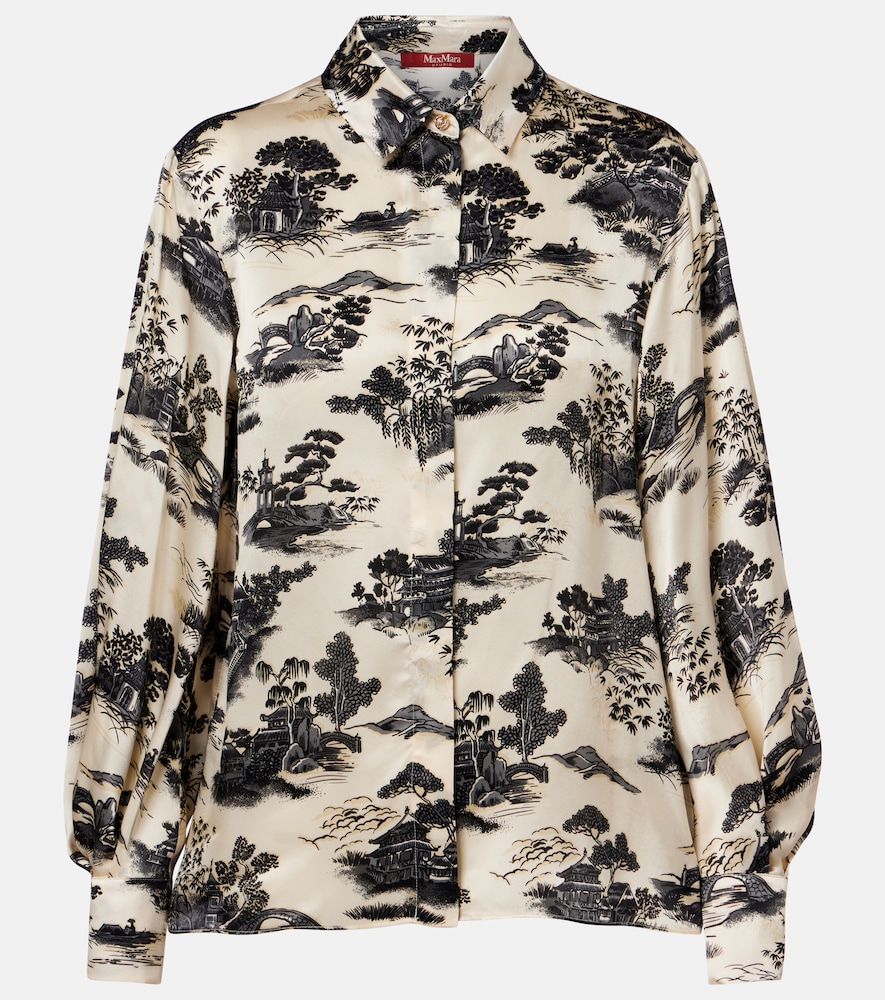 Max Mara Vetro printed silk satin shirt