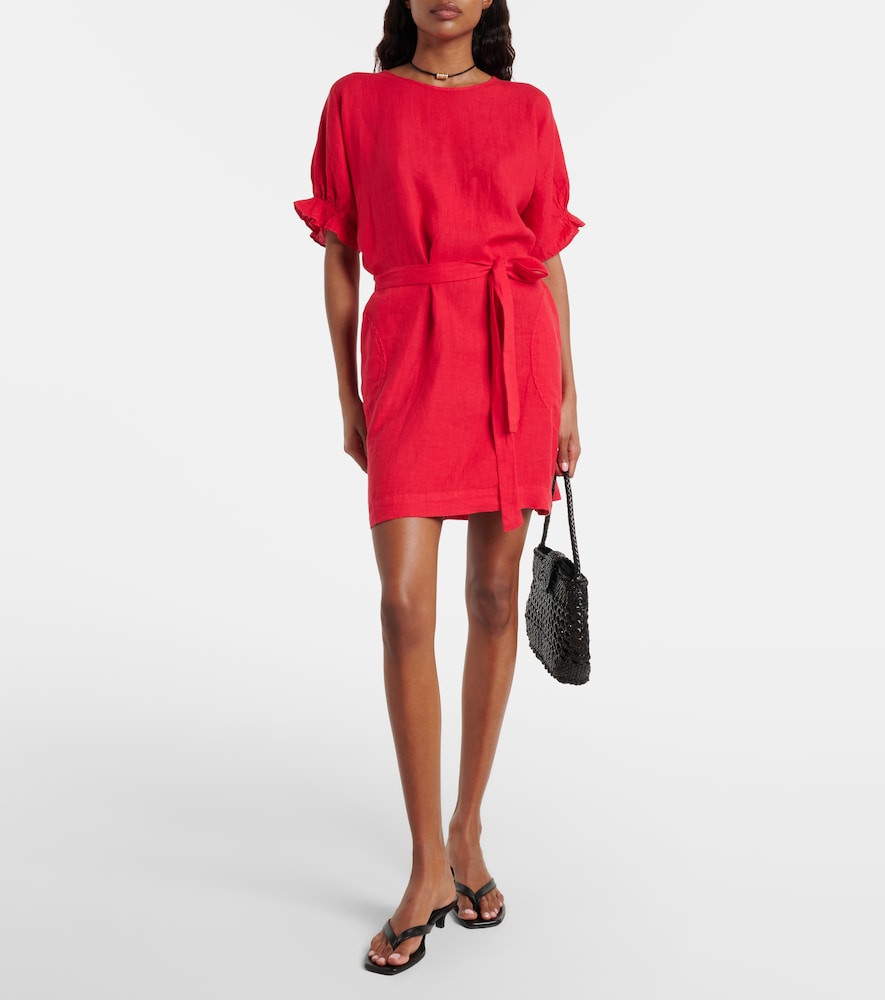 Velvet Vivian belted linen minidress