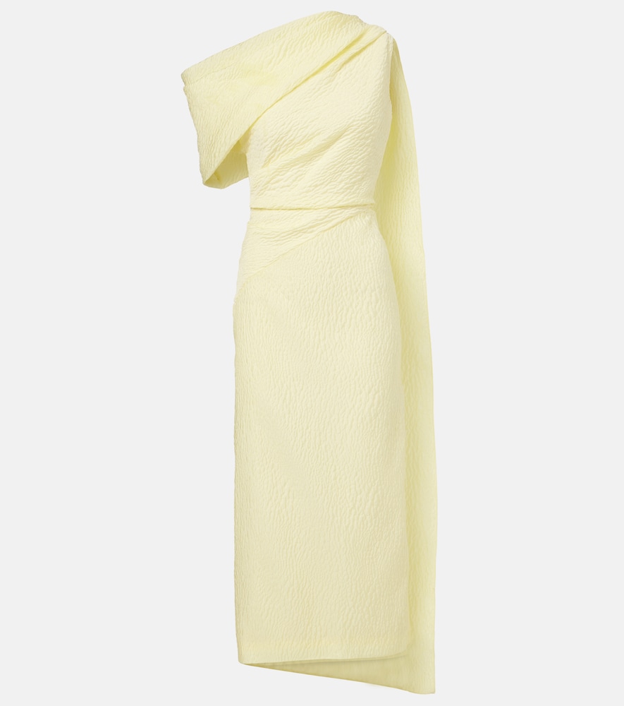 Roksanda Maite caped cloqué midi dress