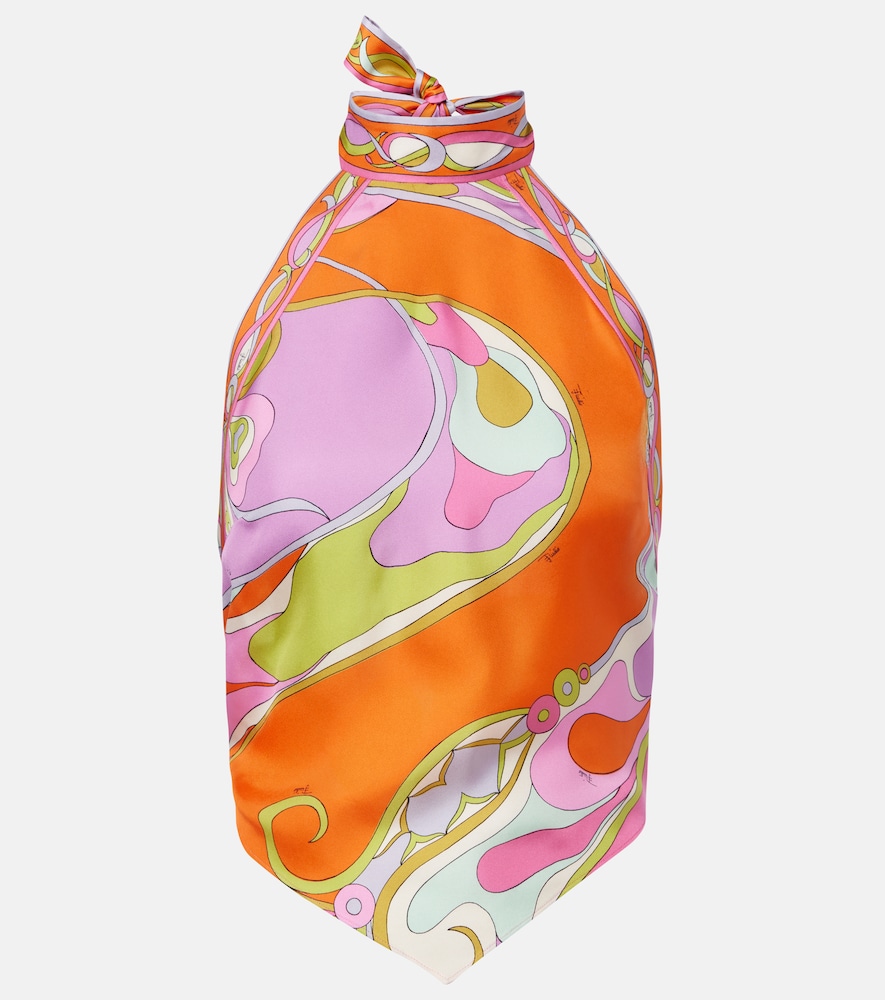 Top Orchidee in twill di seta