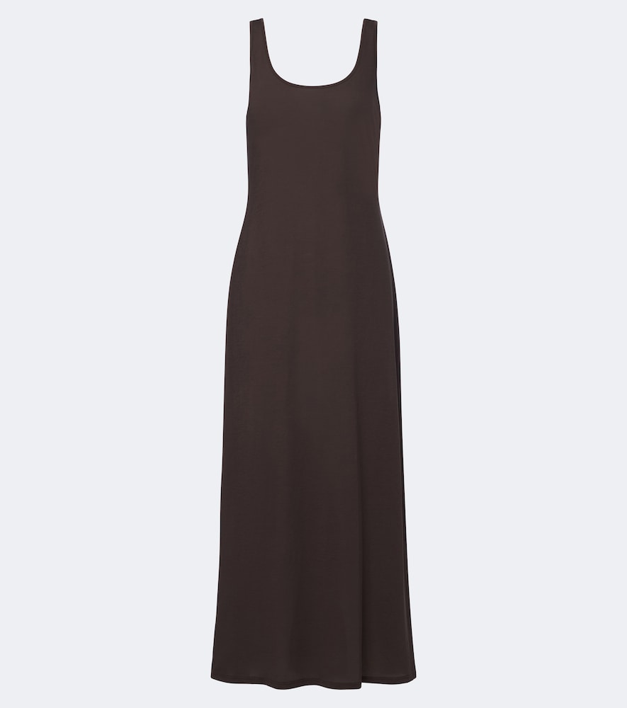 Leset Milo Cotton Maxi Dress In Brown