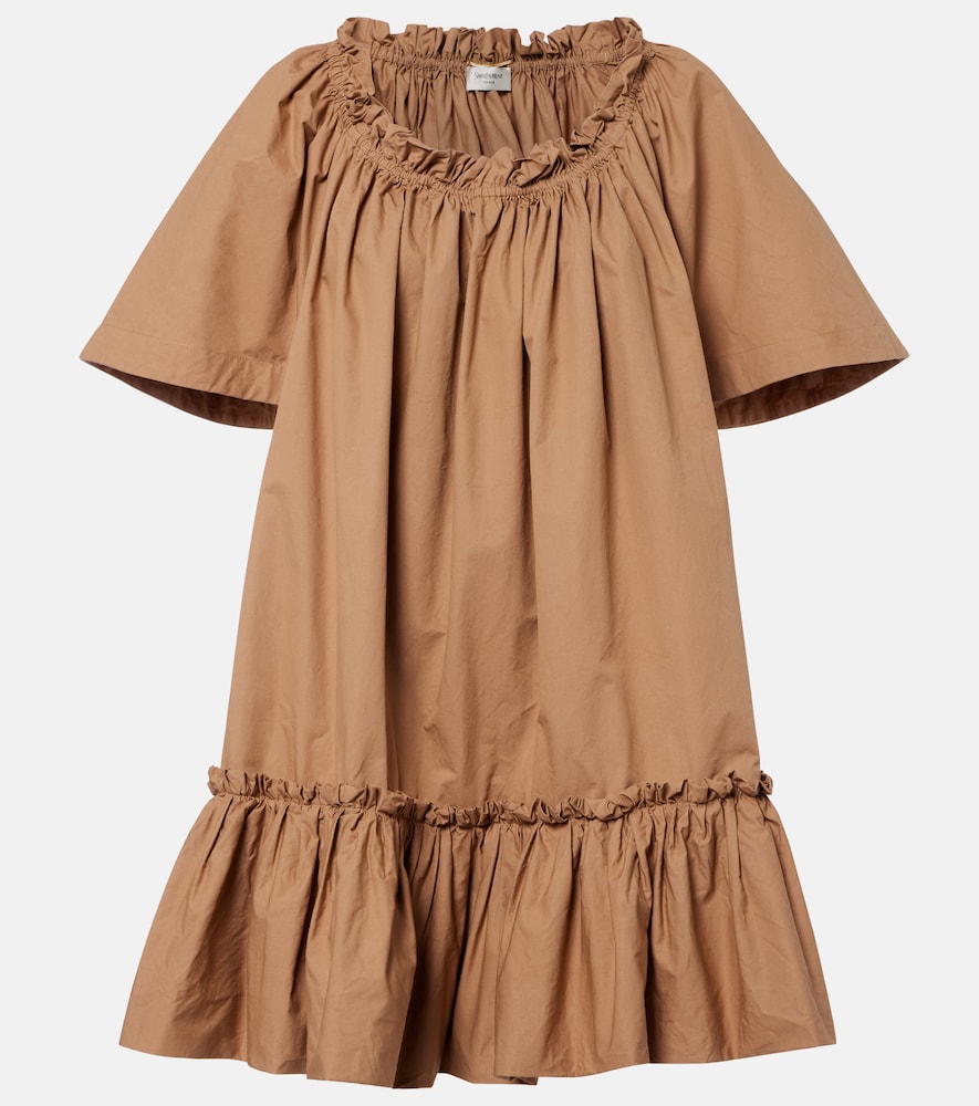 Saint Laurent Ruffled Cotton Minidress by Saint Laurent