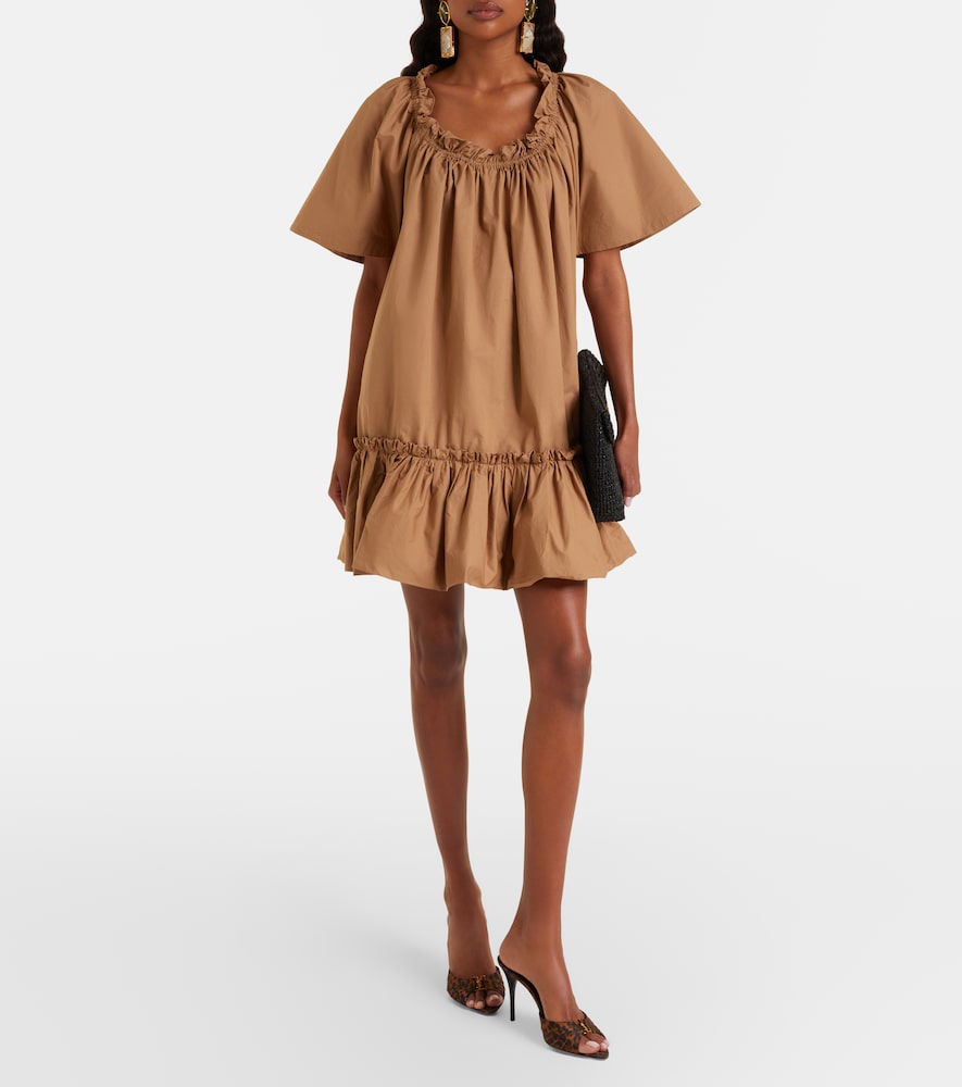 Saint Laurent Ruffled cotton minidress