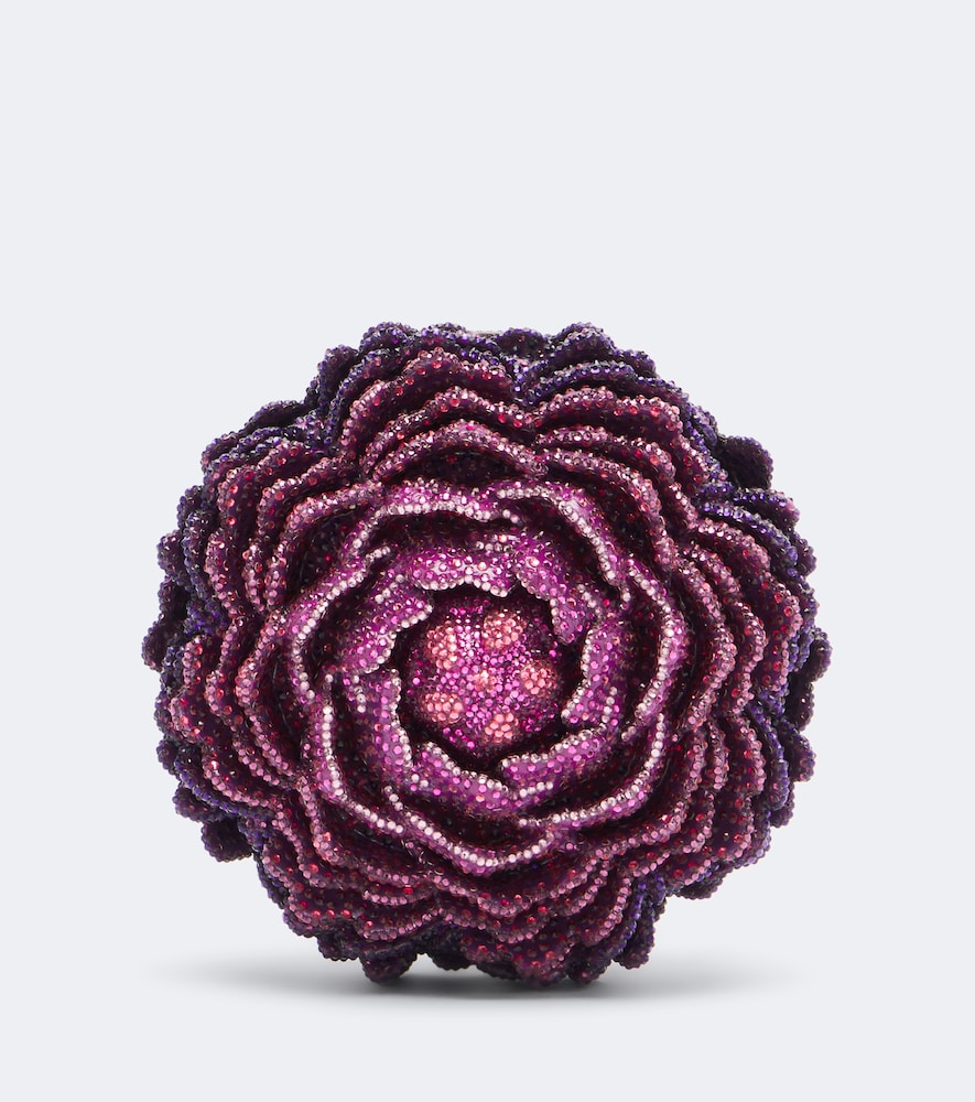 Judith Leiber Peony Belladonna Crystal-embellished Clutch In Purple