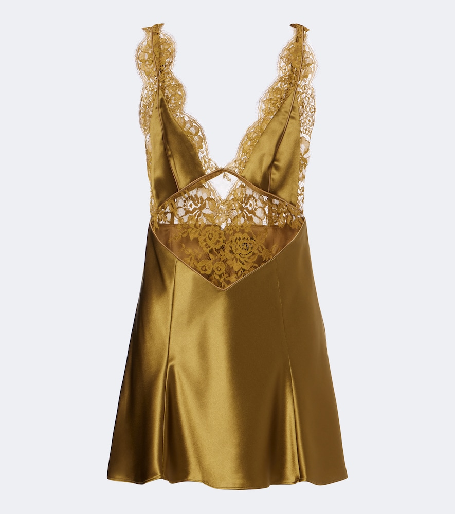 Retrofête Minikleid Bonny aus Satin mit Spitze