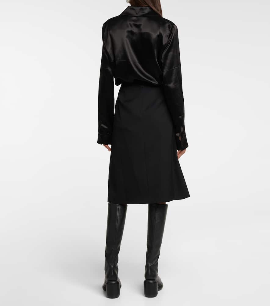 Jil Sander Pocket-detail Straight Midi Skirt In Black
