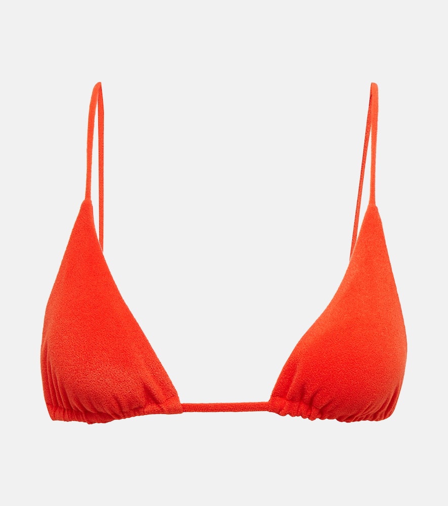 Via triangle terry bikini top