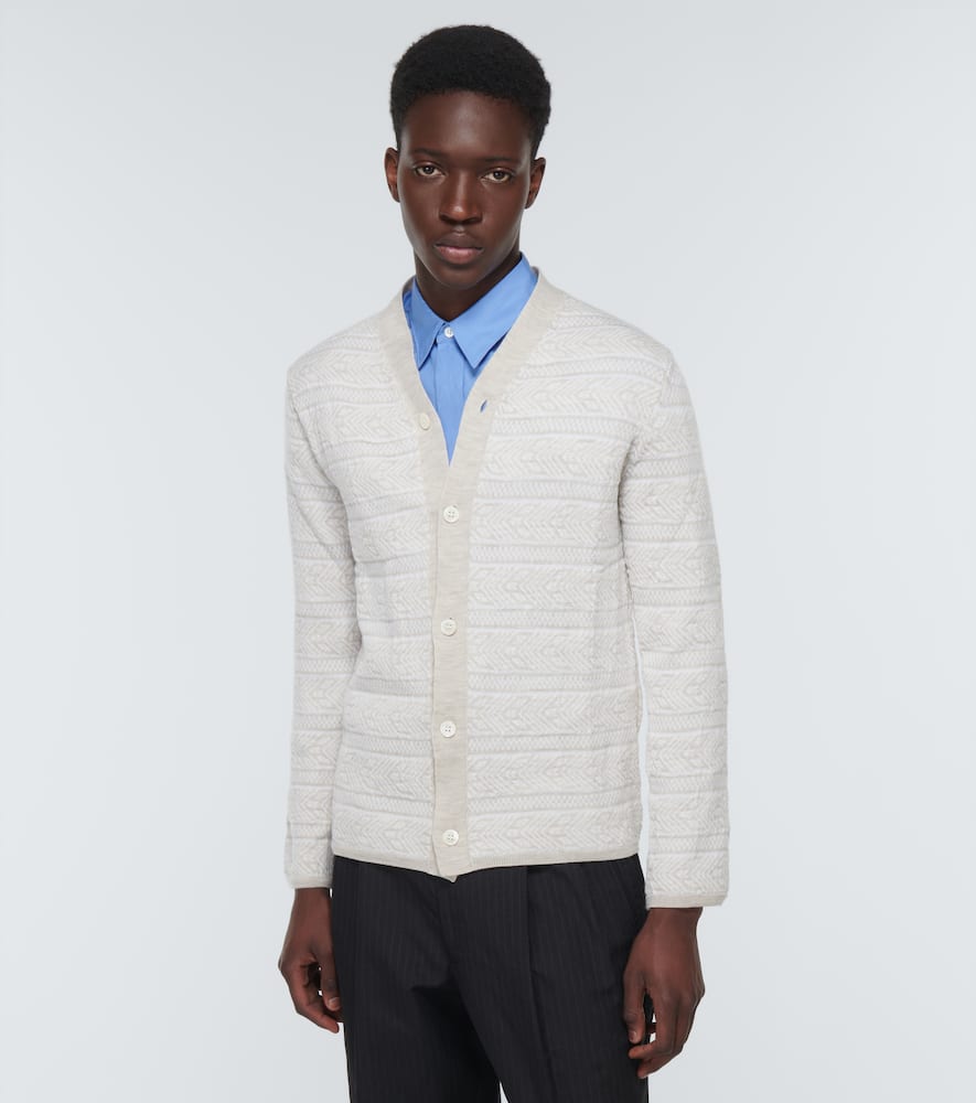 Shop Comme Des Garçons Shirt Wool Cardigan In Neutrals