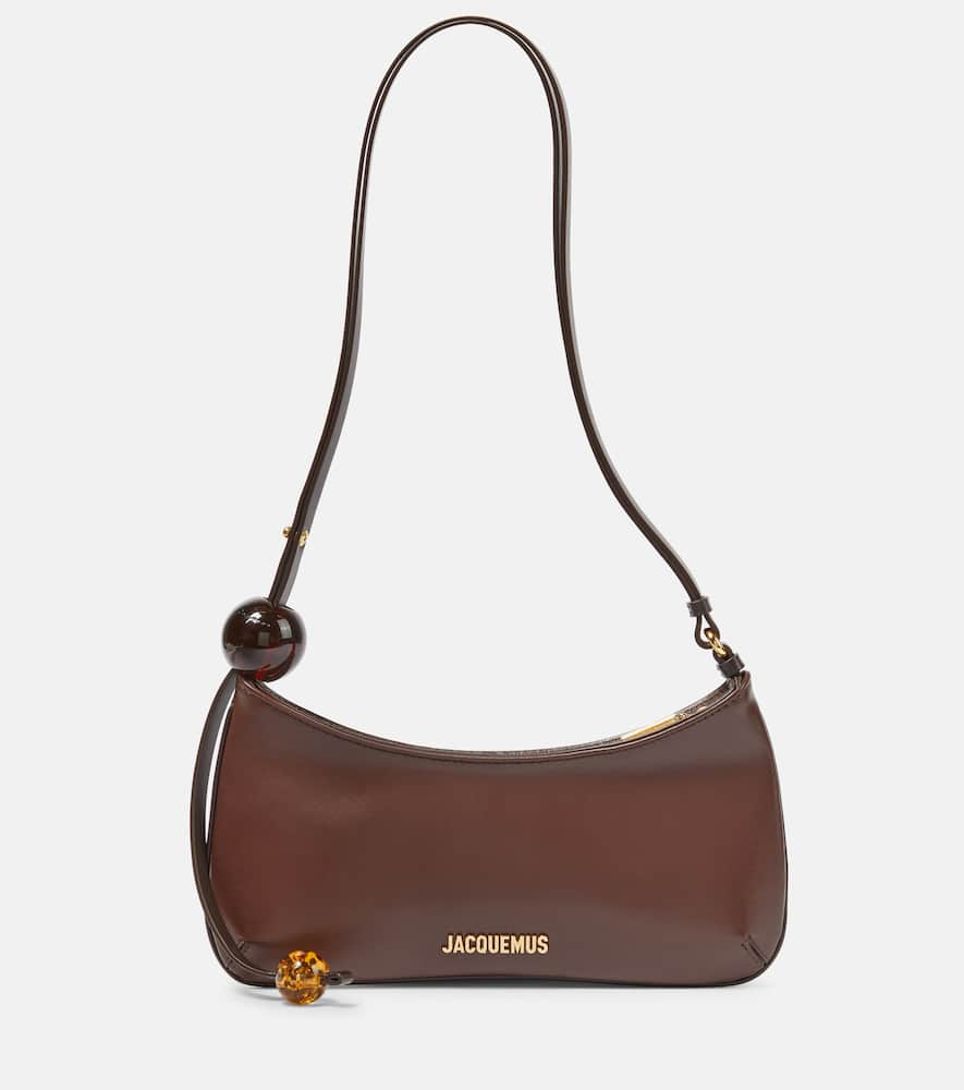 Jacquemus Le Bisou Perle Leather Shoulder Bag In Brown | ModeSens