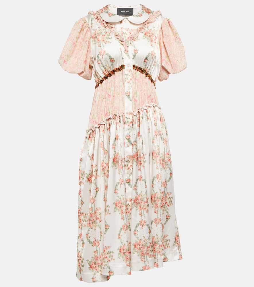 Shop Simone Rocha Patchwork Floral Midi Dress