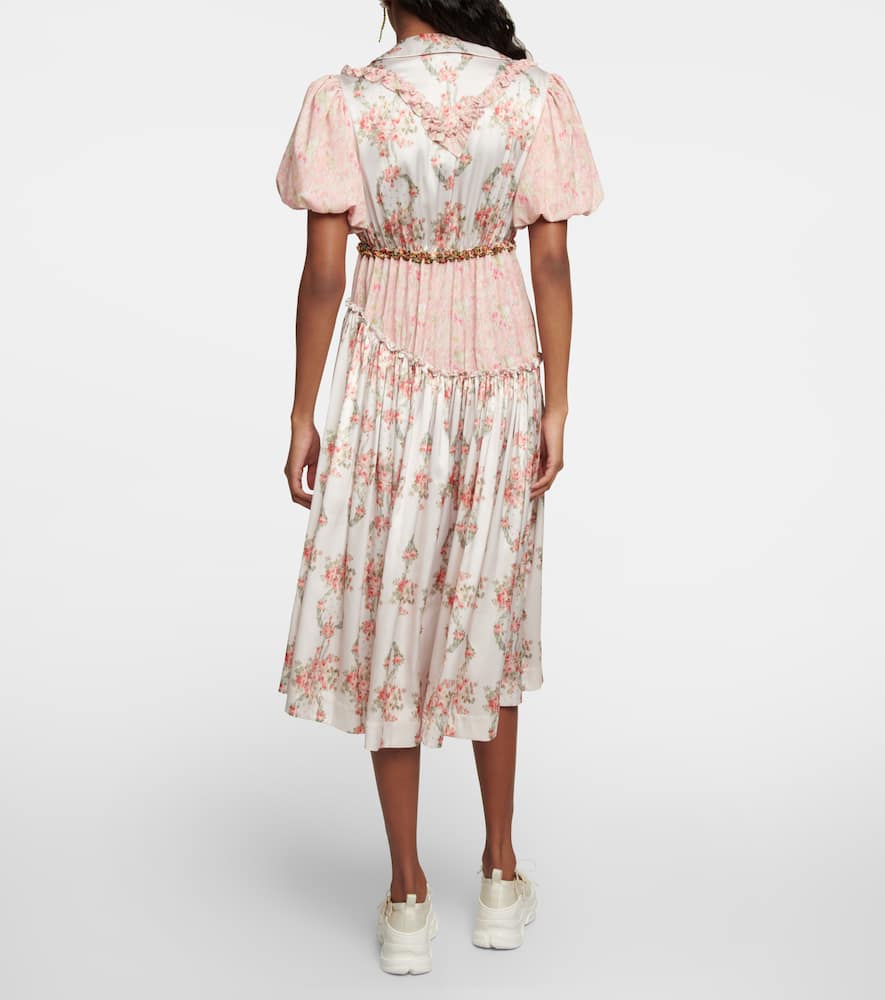 Shop Simone Rocha Patchwork Floral Midi Dress