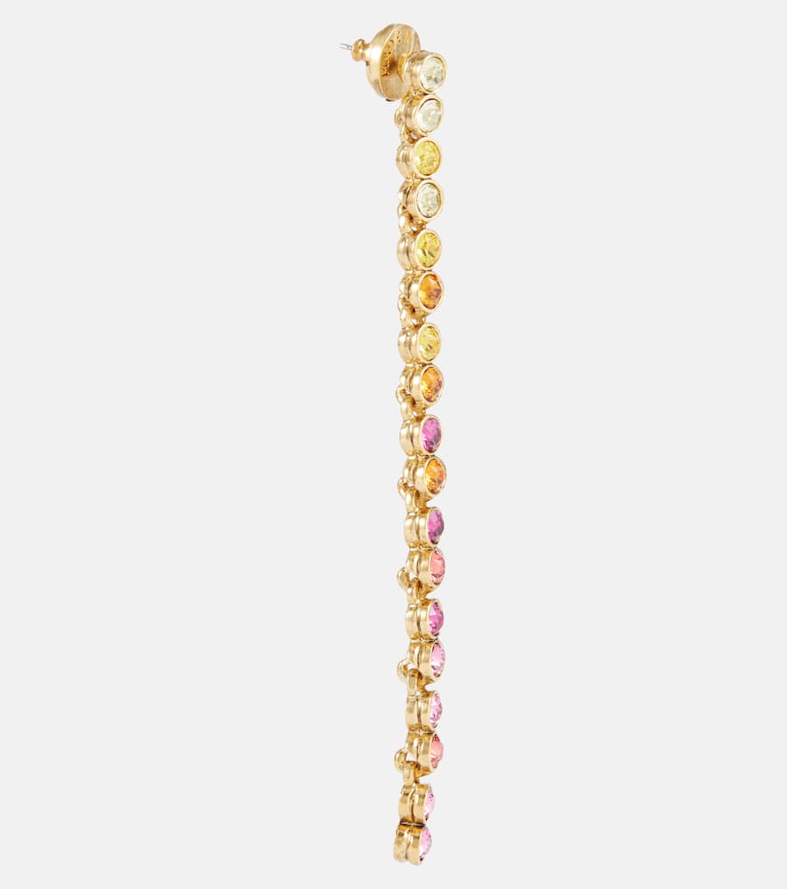 Shop Oscar De La Renta Champagne Strand Drop Earrings In Pink/topaz