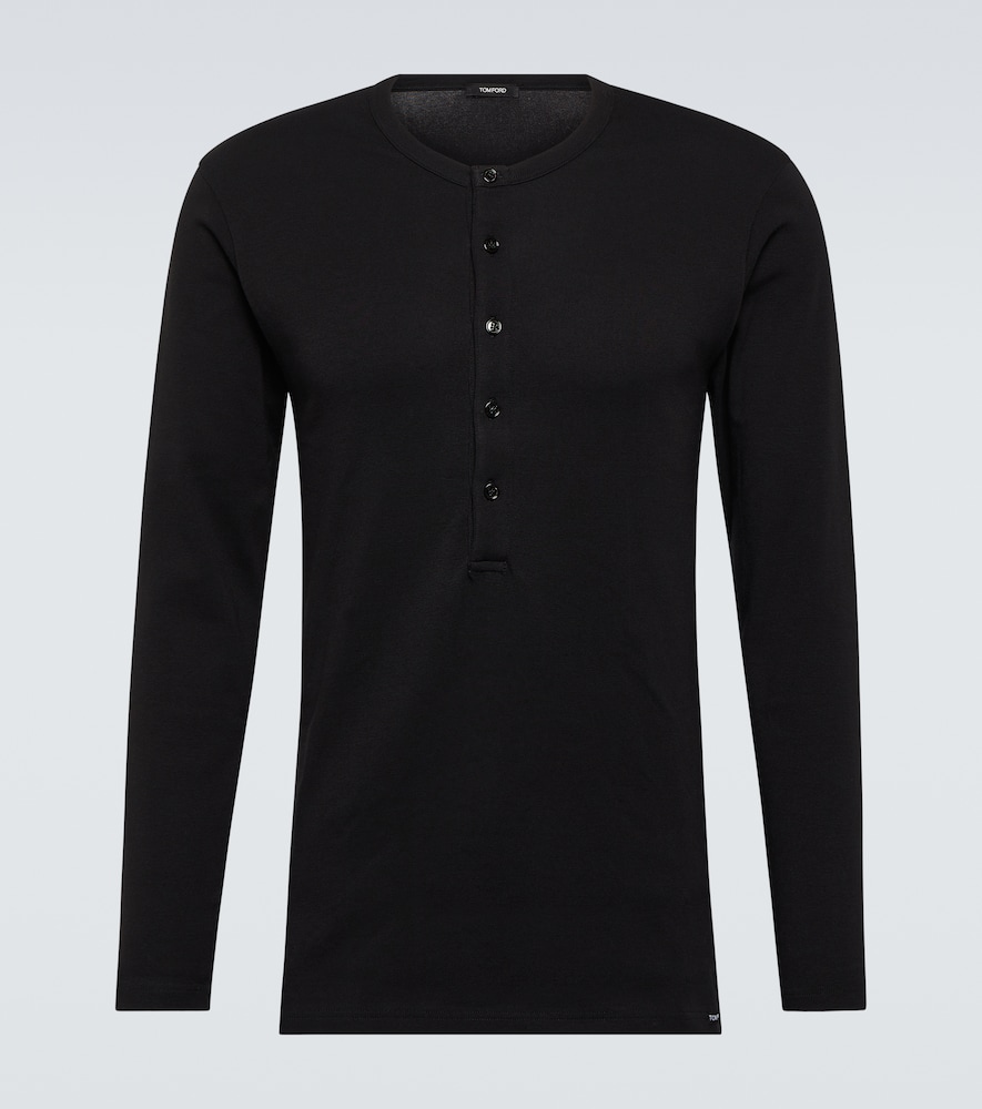 Tom Ford Cotton-blend henley shirt　Tom Ford コットンブレンド ヘンリーシャツ Tom