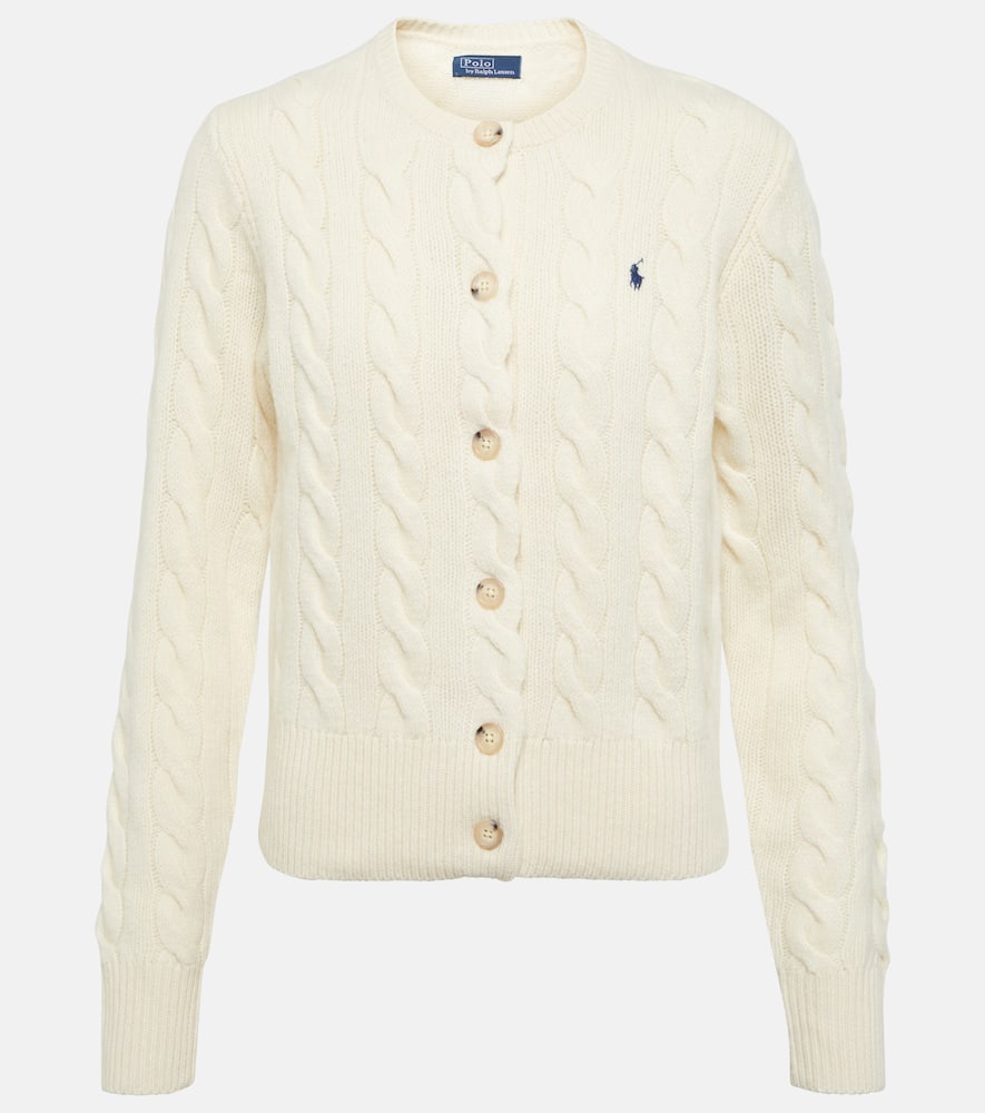 Polo Ralph Lauren Cable-knit Wool And Cashmere Cardigan In Yellow