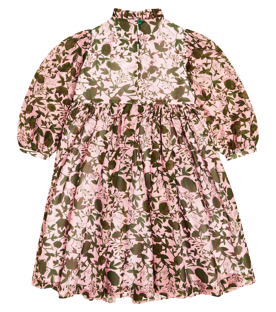 Paade Mode Bow-detail Floral Chiffon Dress In Pink