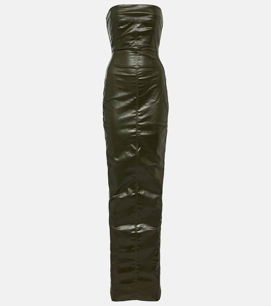 Strapless denim gown