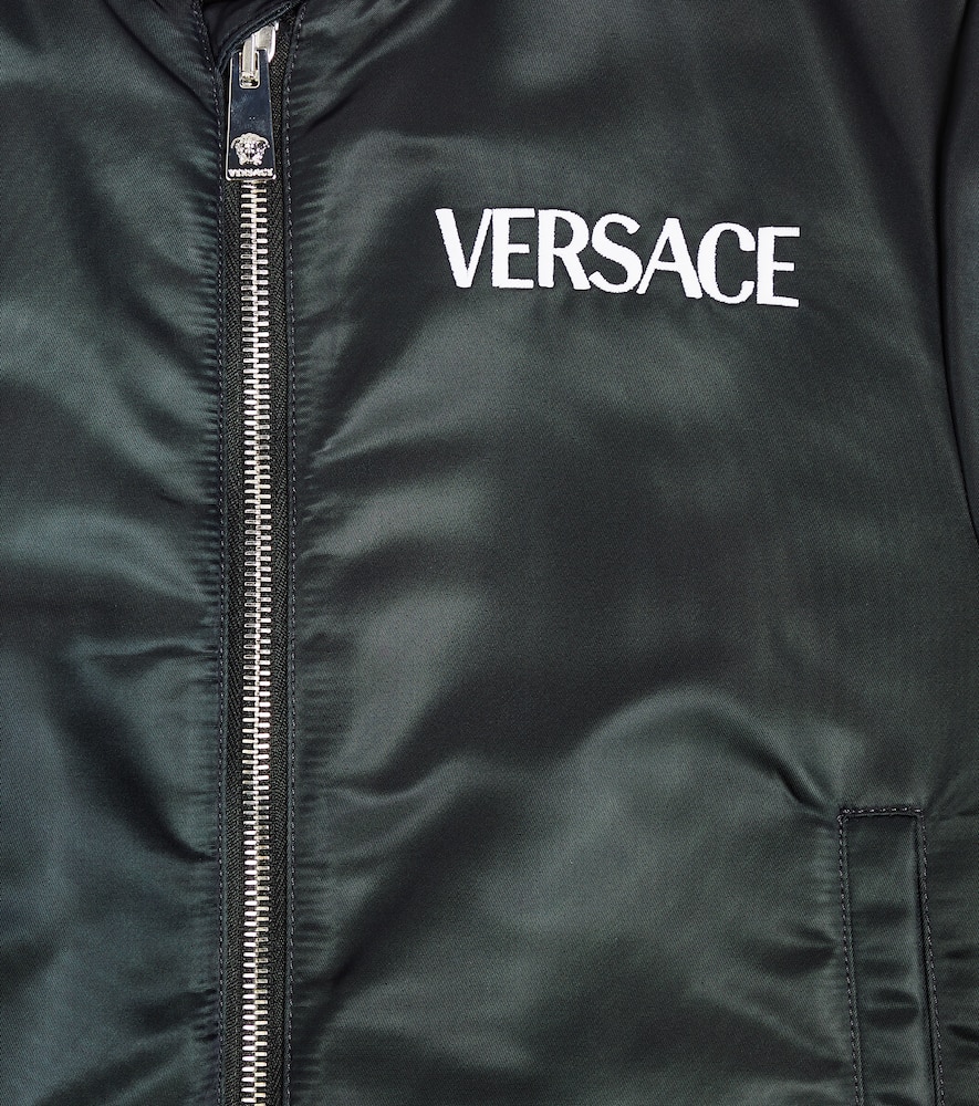 Shop Versace Printed Bomber Jacket In Black