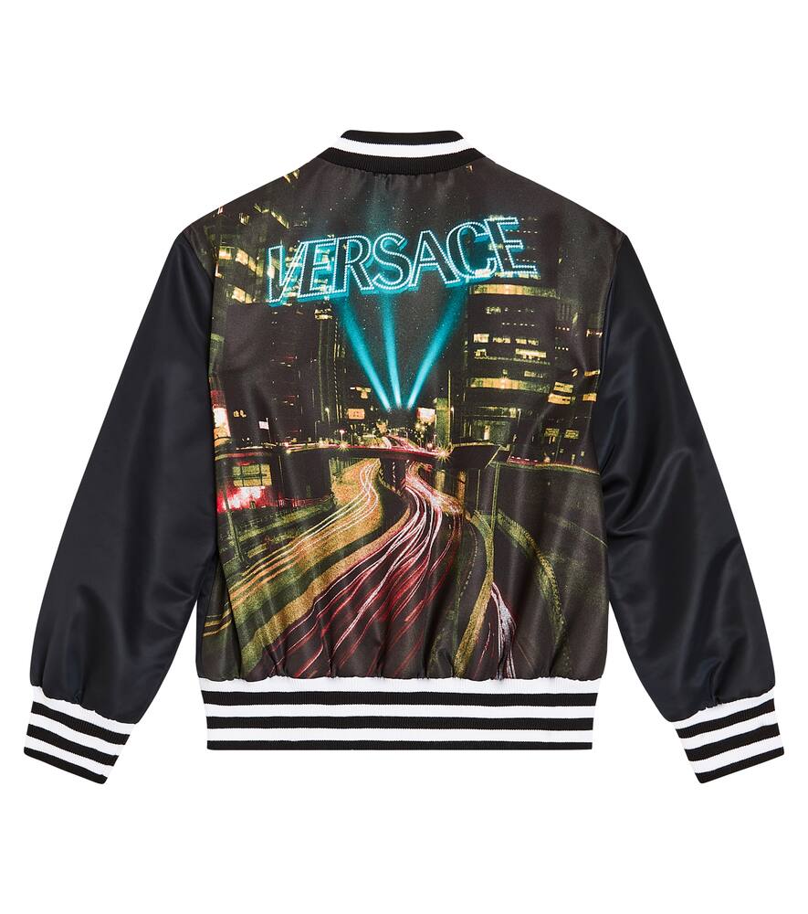 Versace Graphic-print Bomber Jacket In Black
