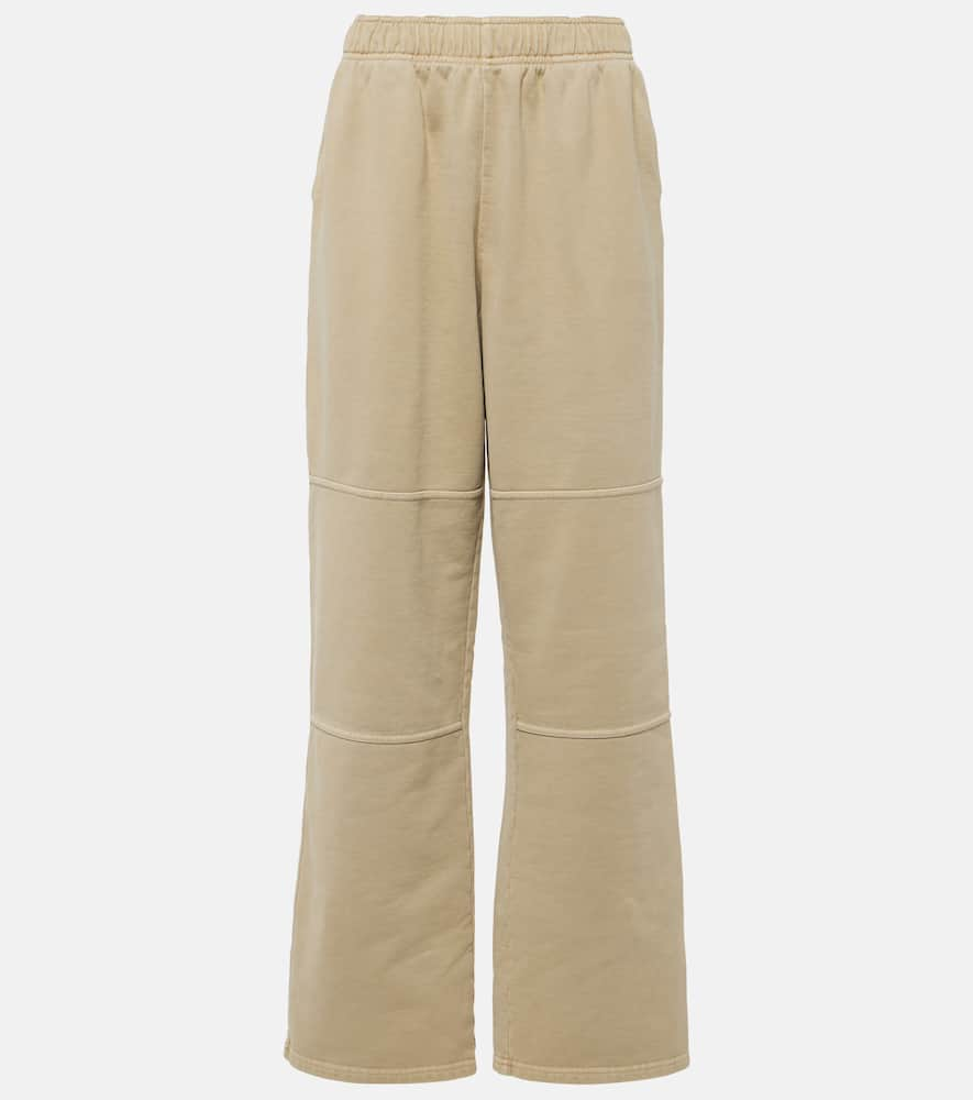 Prada High-rise Cotton Sweatpants In Neutral