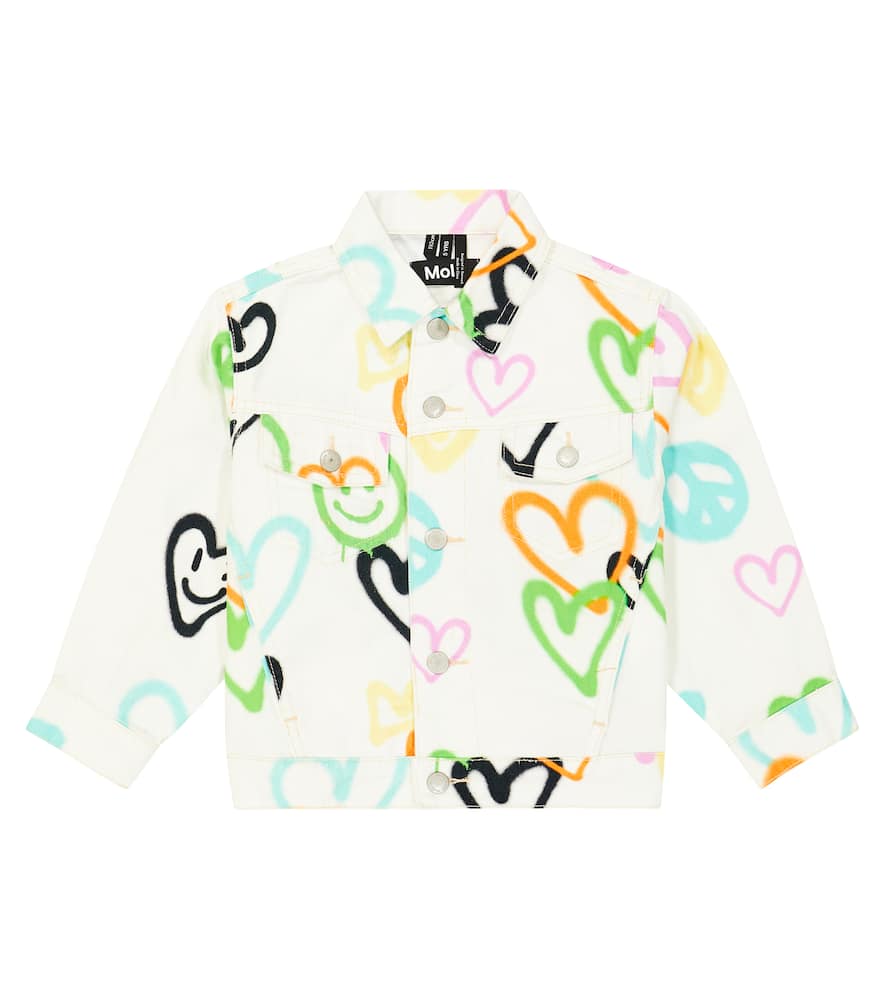 Molo Hedly Graffiti-print Denim Jacket In Multicoloured