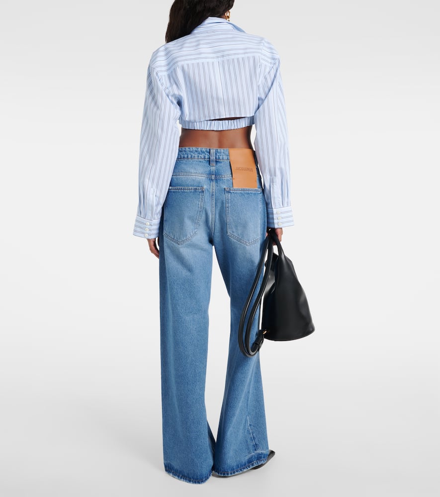 Shop Jacquemus Le De-nîmes Large Wide-leg Jeans In Blue