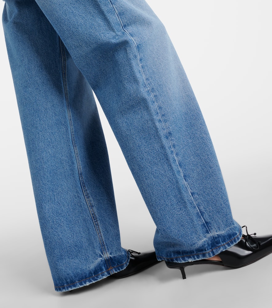 Shop Jacquemus Le De-nîmes Large Wide-leg Jeans In Blue