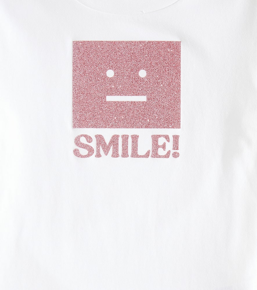 Acne Studios Nash Face Cotton Jersey T-shirt In White