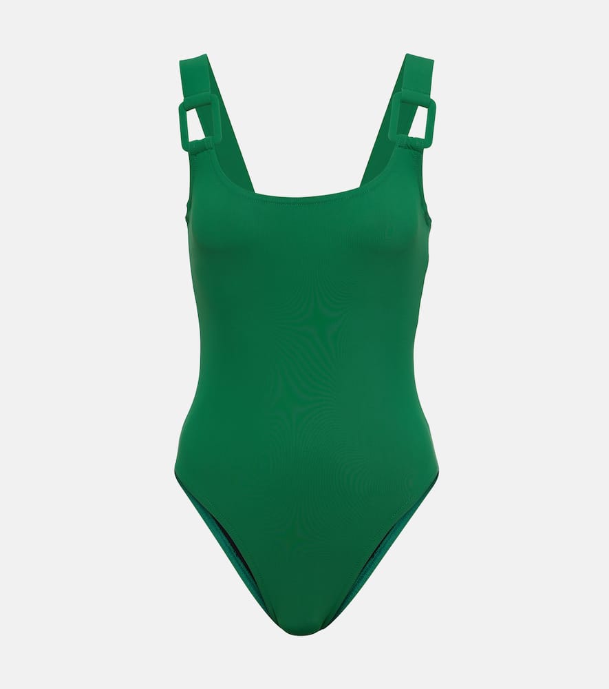 Shop Karla Colletto Scoop-neck Swimsuit In Green