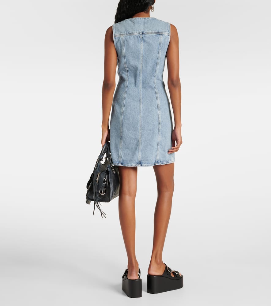 Shop Agolde Trina Denim Minidress In Blue