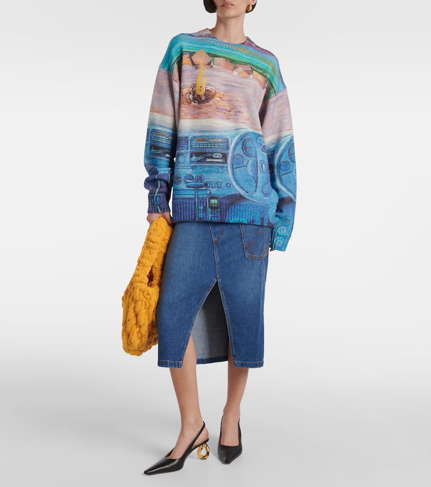 Jw Anderson Printed Wool-blend Sweater In Multi
